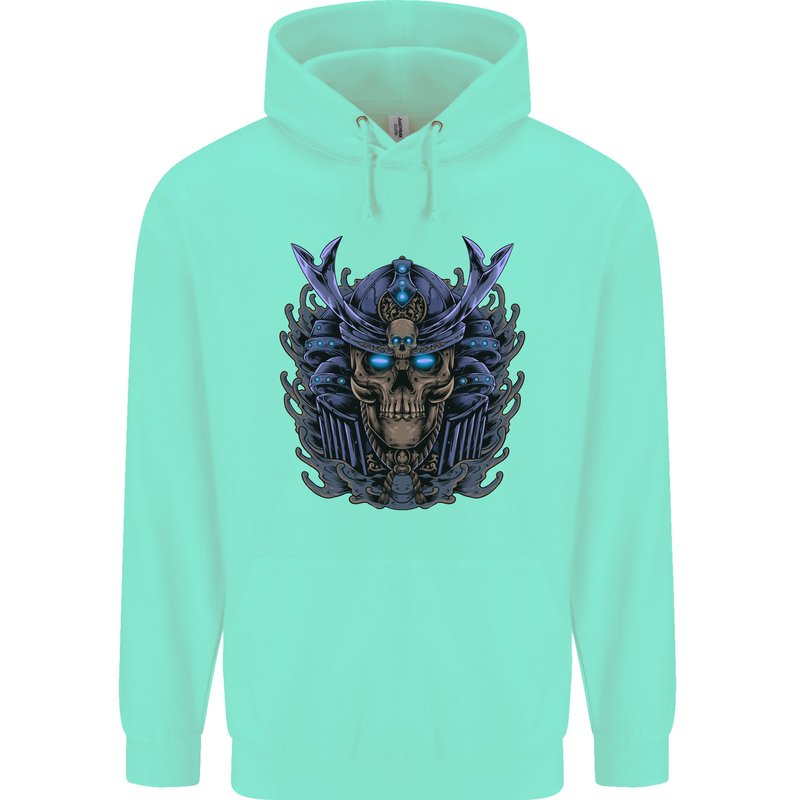 Samurai Skull MMA Martial Arts Gym Training Childrens Kids Hoodie Peppermint