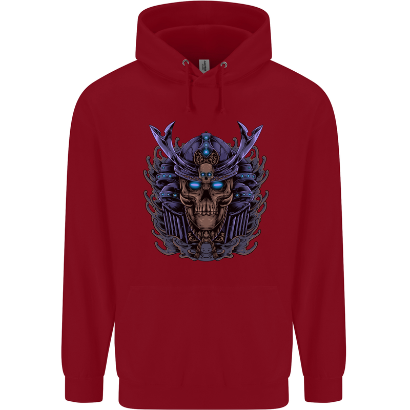 Samurai Skull MMA Martial Arts Gym Training Childrens Kids Hoodie Red