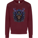 Samurai Skull MMA Martial Arts Gym Training Kids Sweatshirt Jumper Maroon