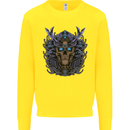 Samurai Skull MMA Martial Arts Gym Training Kids Sweatshirt Jumper Yellow