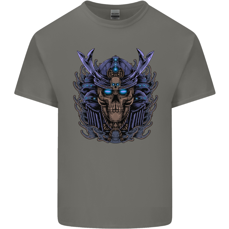Samurai Skull MMA Martial Arts Gym Training Kids T-Shirt Childrens Charcoal