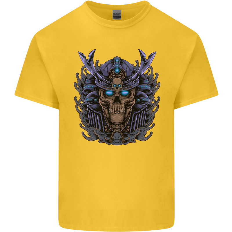 Samurai Skull MMA Martial Arts Gym Training Kids T-Shirt Childrens Yellow