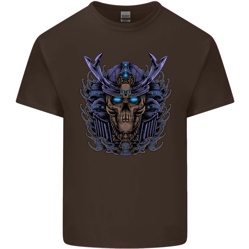 Samurai Skull MMA Martial Arts Gym Training Mens Cotton T-Shirt Tee Top Dark Chocolate