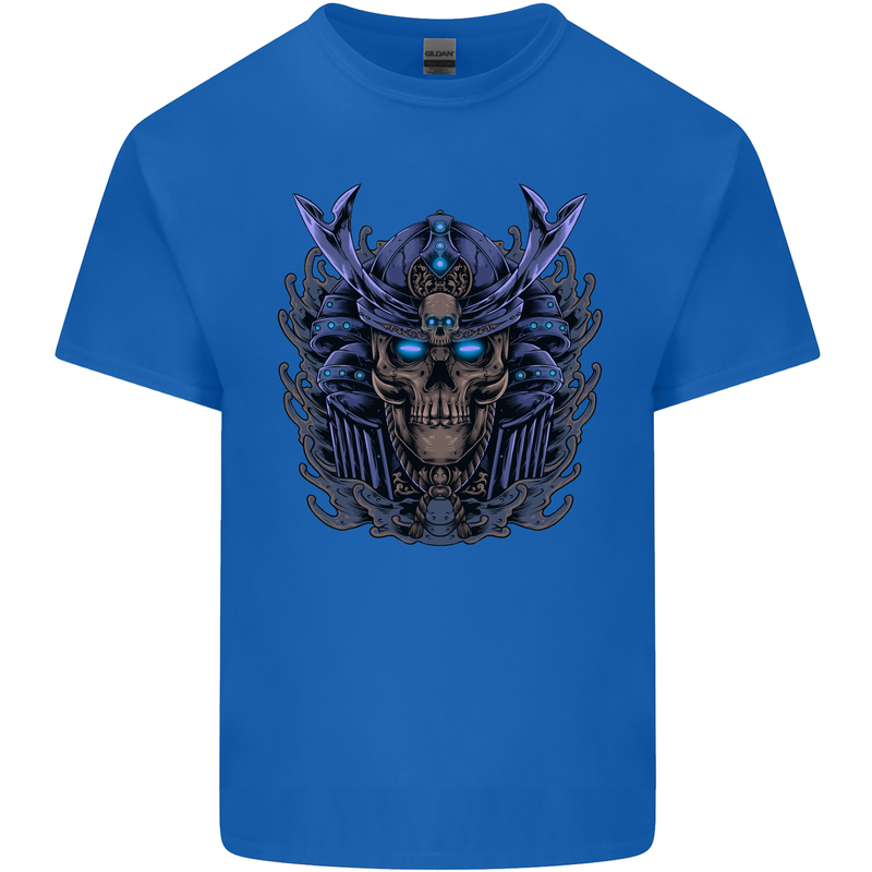 Samurai Skull MMA Martial Arts Gym Training Mens Cotton T-Shirt Tee Top Royal Blue