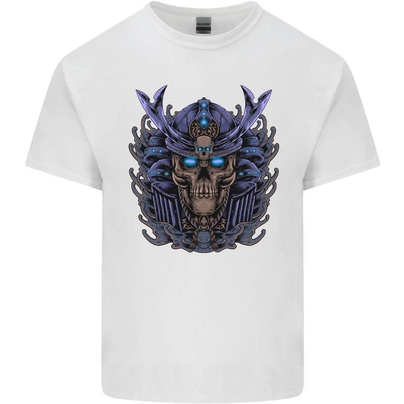 Samurai Skull MMA Martial Arts Gym Training Mens Cotton T-Shirt Tee Top White