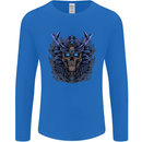 Samurai Skull MMA Martial Arts Gym Training Mens Long Sleeve T-Shirt Royal Blue
