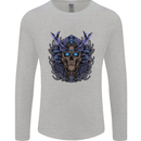 Samurai Skull MMA Martial Arts Gym Training Mens Long Sleeve T-Shirt Sports Grey