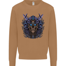 Samurai Skull MMA Martial Arts Gym Training Mens Sweatshirt Jumper Caramel Latte