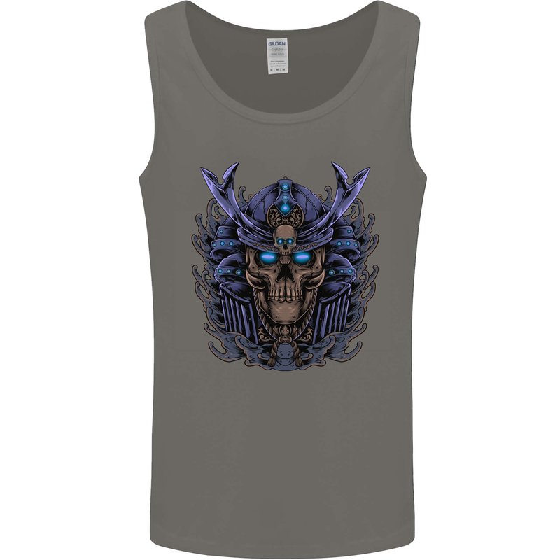 Samurai Skull MMA Martial Arts Gym Training Mens Vest Tank Top Charcoal
