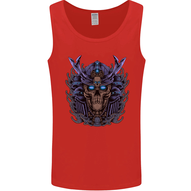 Samurai Skull MMA Martial Arts Gym Training Mens Vest Tank Top Red