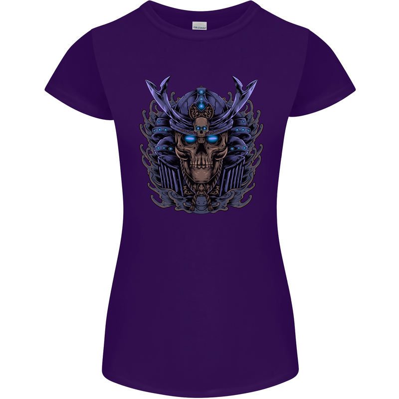 Samurai Skull MMA Martial Arts Gym Training Womens Petite Cut T-Shirt Purple