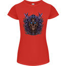 Samurai Skull MMA Martial Arts Gym Training Womens Petite Cut T-Shirt Red