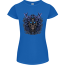 Samurai Skull MMA Martial Arts Gym Training Womens Petite Cut T-Shirt Royal Blue