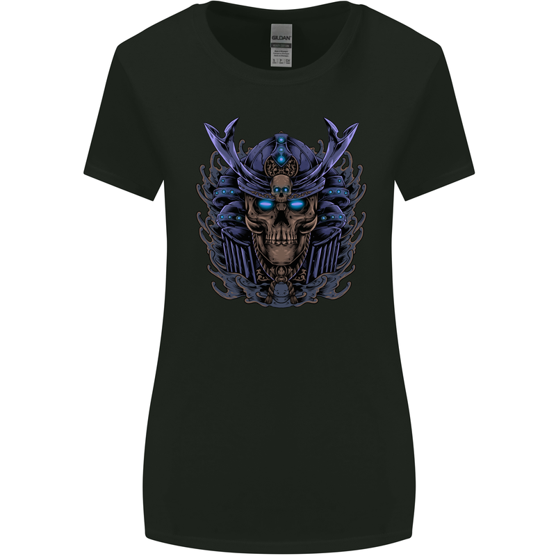 Samurai Skull MMA Martial Arts Gym Training Womens Wider Cut T-Shirt Black