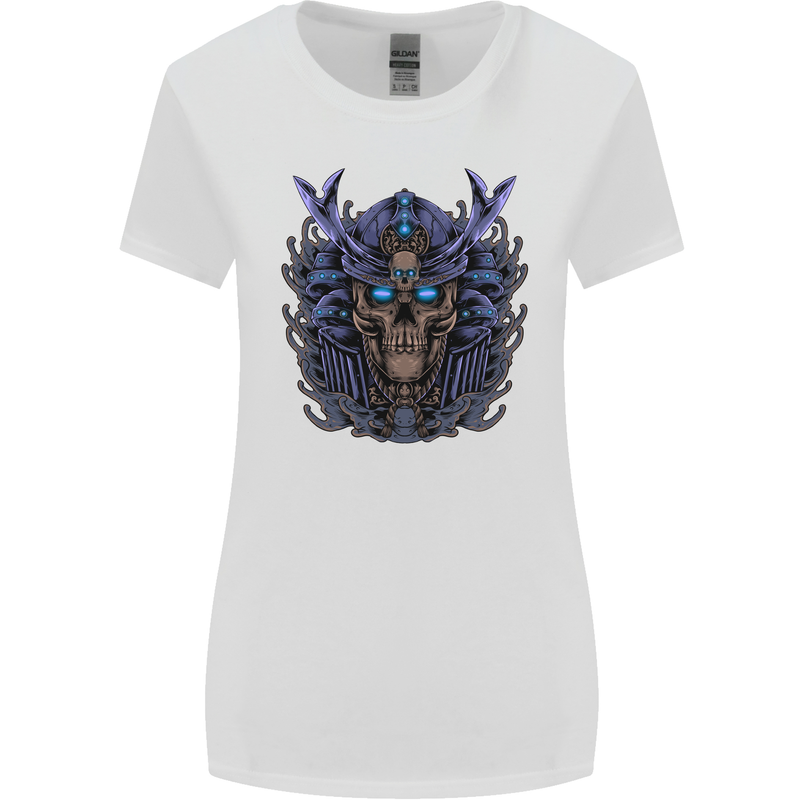 Samurai Skull MMA Martial Arts Gym Training Womens Wider Cut T-Shirt White