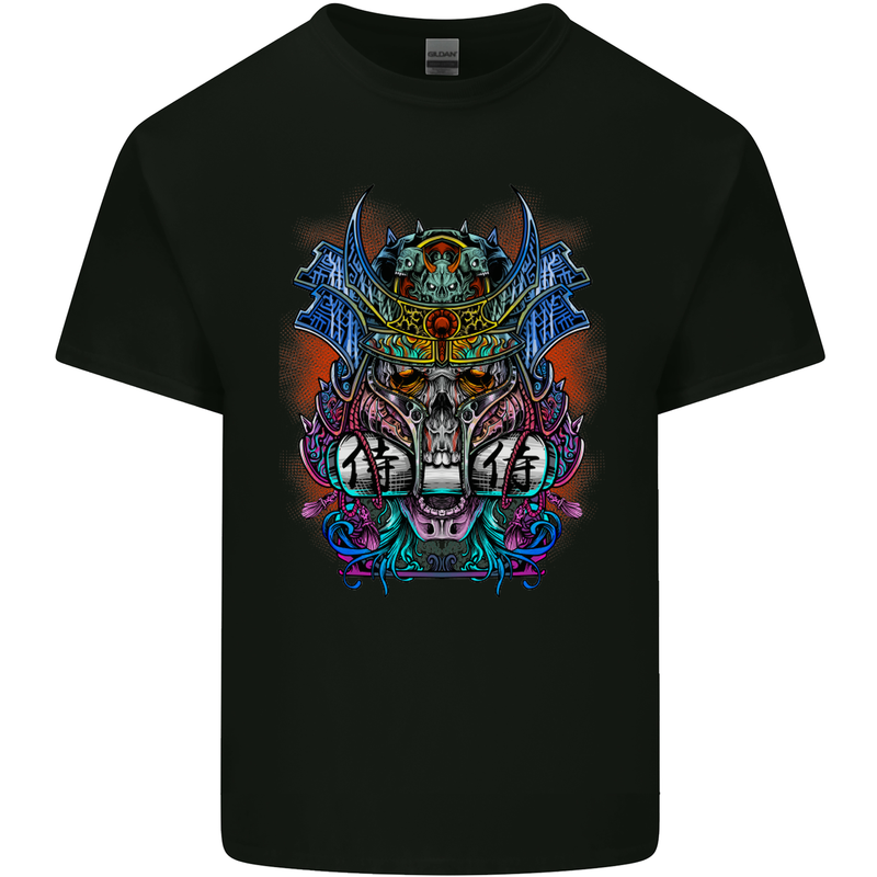 Samurai Skulls Japan Japanes MMA Mens Cotton T-Shirt Tee Top Black