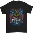 Samurai Skulls Japan Japanes MMA Mens T-Shirt Cotton Gildan Black