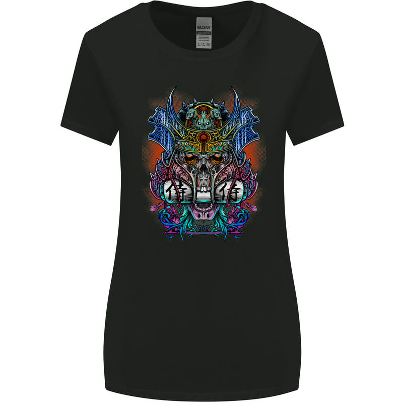 Samurai Skulls Japan Japanes MMA Womens Wider Cut T-Shirt Black