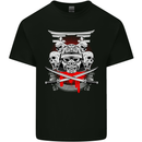 Samurai Skulls Japan Martial Arts MMA Mens Cotton T-Shirt Tee Top Black