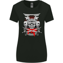 Samurai Skulls Japan Martial Arts MMA Womens Wider Cut T-Shirt Black