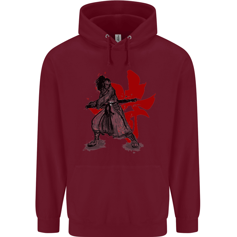 Samurai Spirit MMA Mixed Martial Arts Mens 80% Cotton Hoodie Maroon