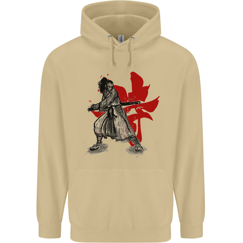 Samurai Spirit MMA Mixed Martial Arts Mens 80% Cotton Hoodie Sand