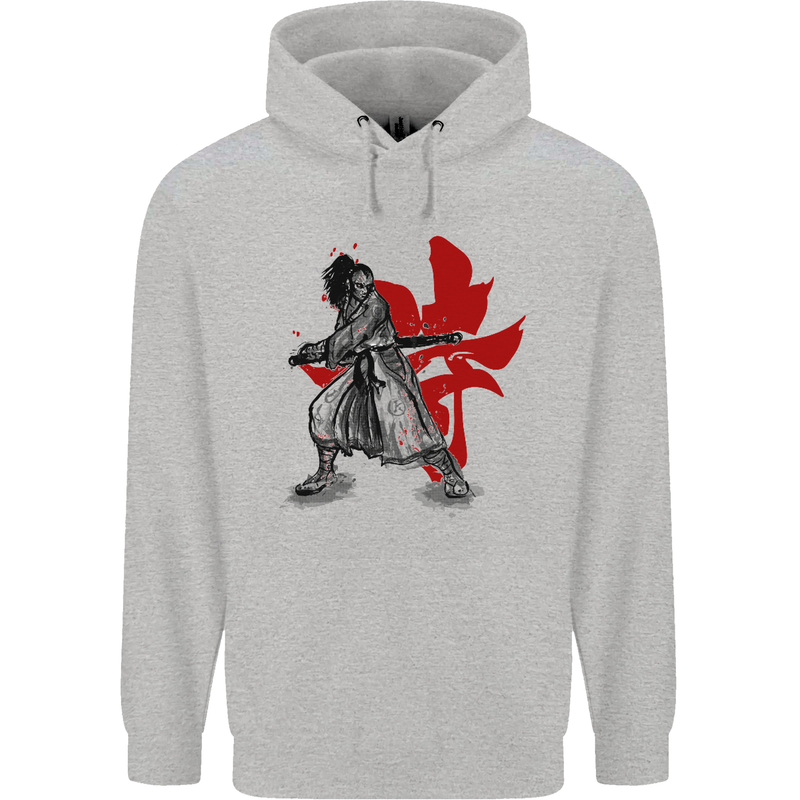 Samurai Spirit MMA Mixed Martial Arts Mens 80% Cotton Hoodie Sports Grey