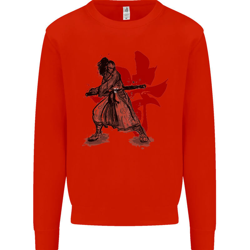 Samurai Spirit MMA Mixed Martial Arts Mens Sweatshirt Jumper Bright Red