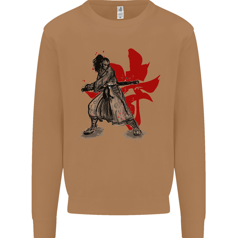 Samurai Spirit MMA Mixed Martial Arts Mens Sweatshirt Jumper Caramel Latte