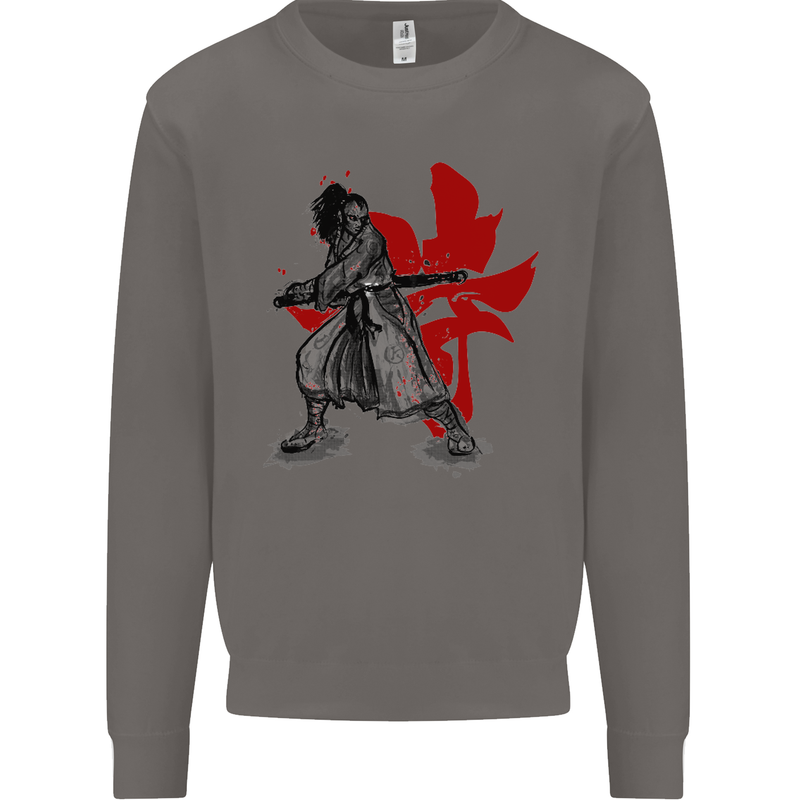 Samurai Spirit MMA Mixed Martial Arts Mens Sweatshirt Jumper Charcoal