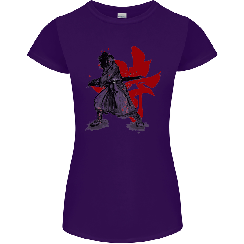 Samurai Spirit MMA Mixed Martial Arts Womens Petite Cut T-Shirt Purple