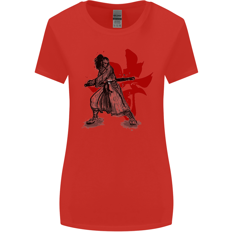 Samurai Spirit MMA Mixed Martial Arts Womens Wider Cut T-Shirt Red