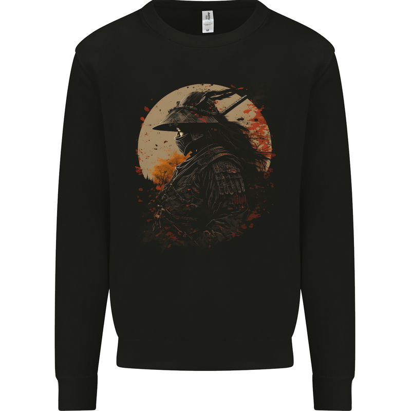 Samurai Storm Japanese Fantasy Warrior Mens Sweatshirt Jumper Black