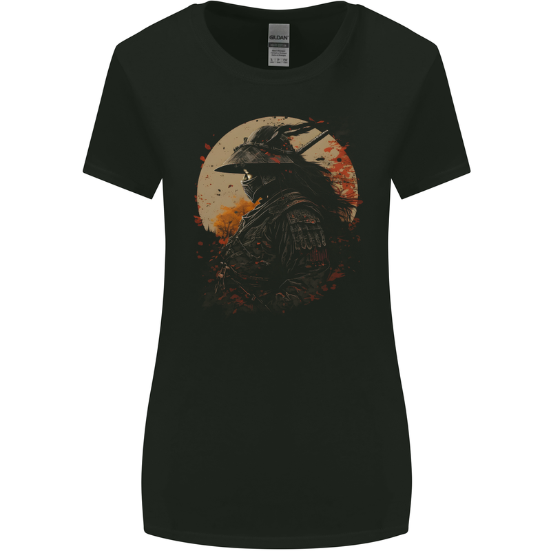 Samurai Storm Japanese Fantasy Warrior Womens Wider Cut T-Shirt Black