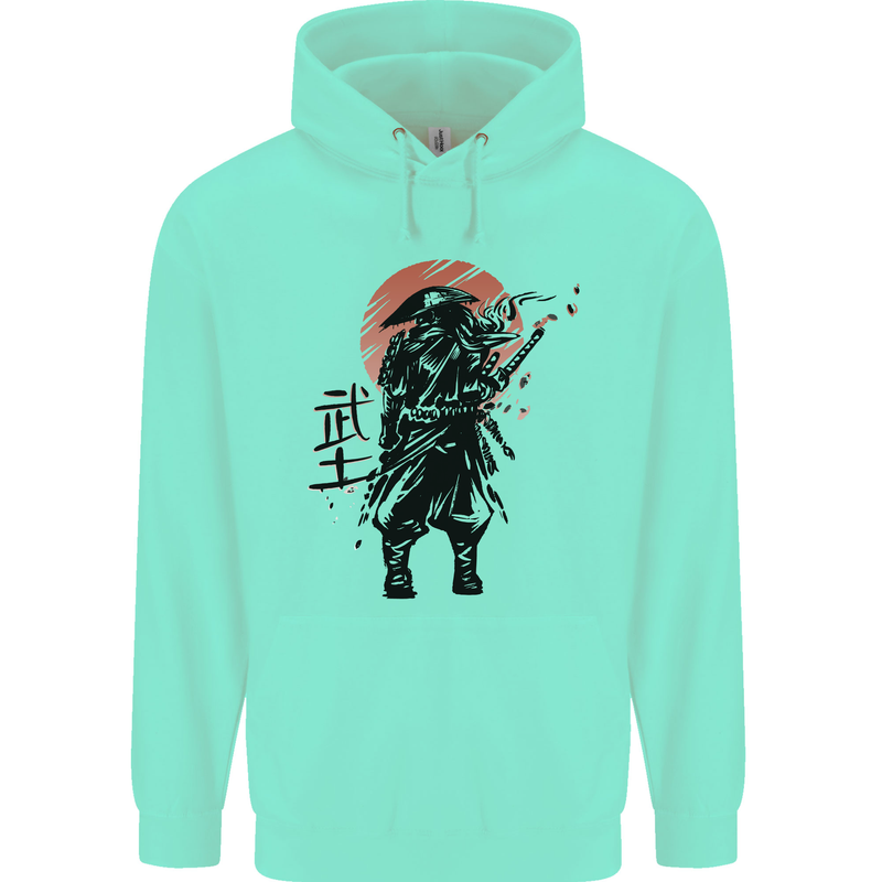 Samurai Sun  MMA Warrior Childrens Kids Hoodie Peppermint