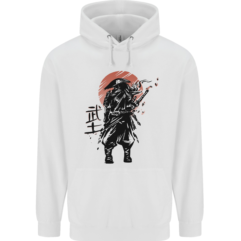 Samurai Sun  MMA Warrior Childrens Kids Hoodie White