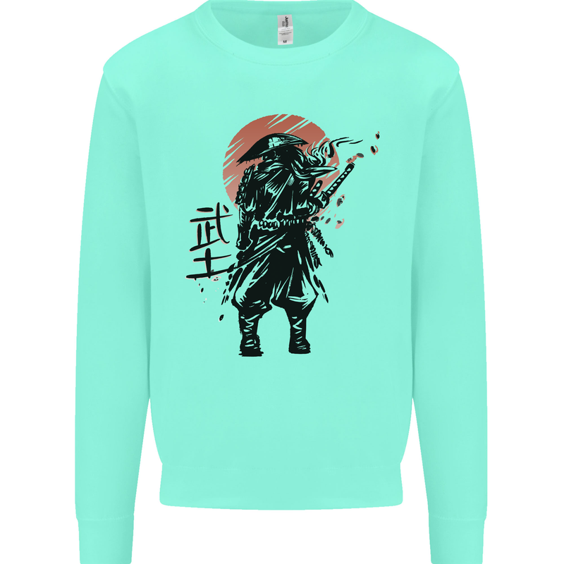 Samurai Sun  MMA Warrior Kids Sweatshirt Jumper Peppermint