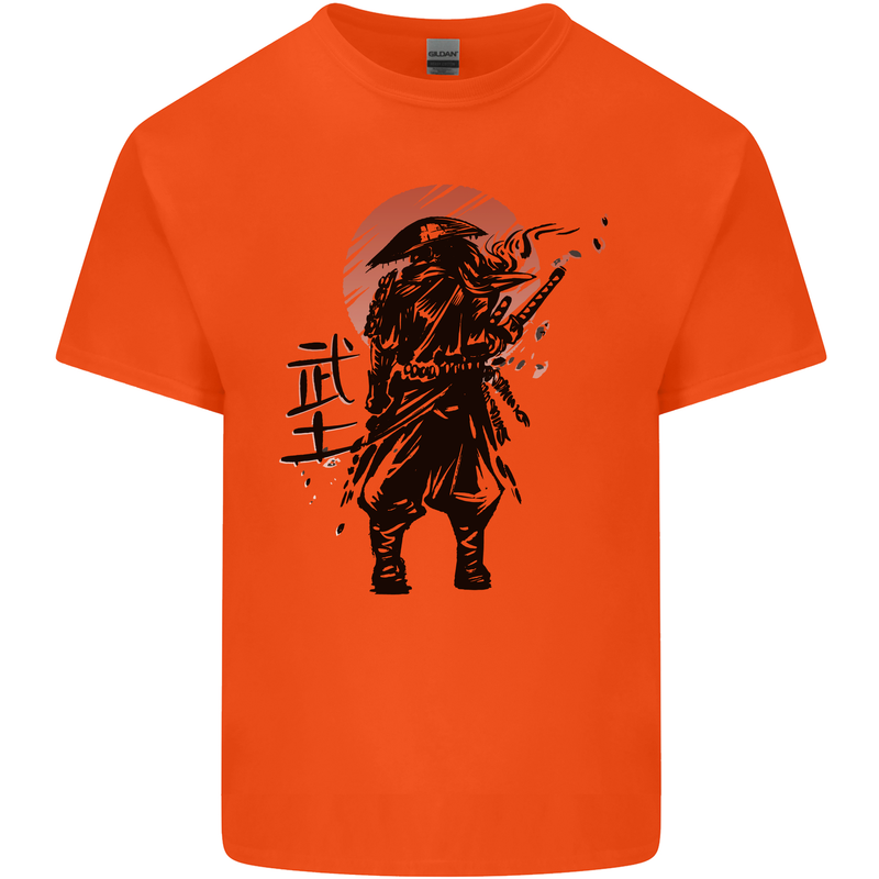 Samurai Sun  MMA Warrior Kids T-Shirt Childrens Orange