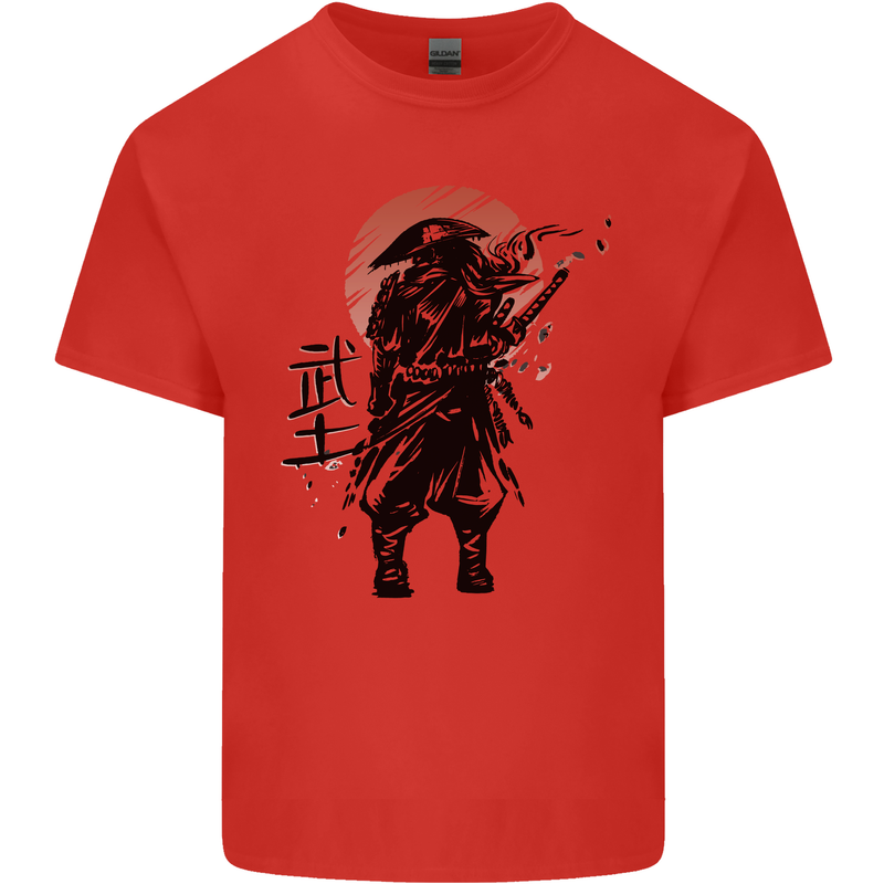 Samurai Sun  MMA Warrior Kids T-Shirt Childrens Red