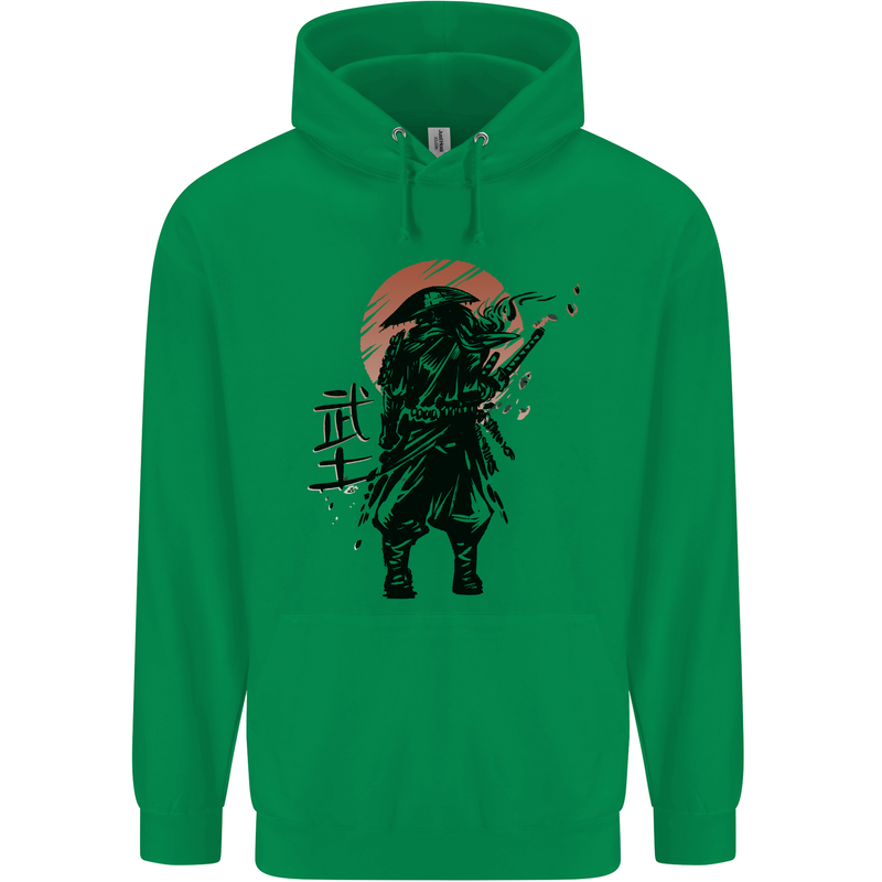 Samurai Sun  MMA Warrior Mens 80% Cotton Hoodie Irish Green
