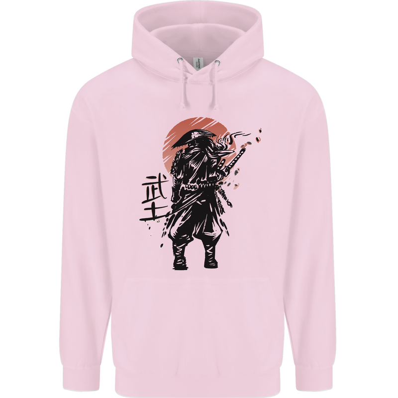 Samurai Sun  MMA Warrior Mens 80% Cotton Hoodie Light Pink