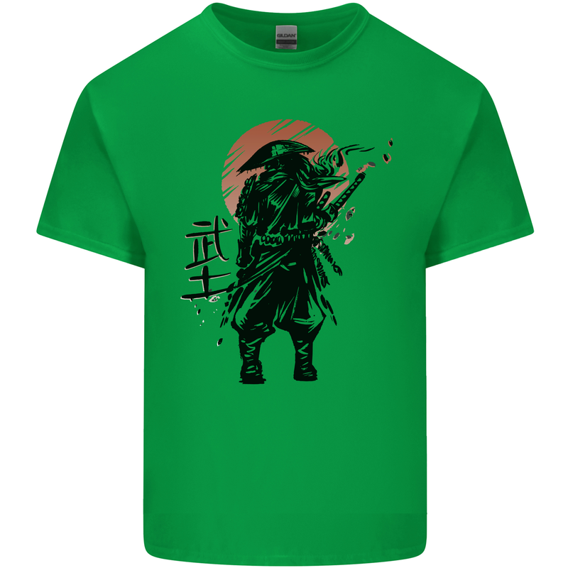 Samurai Sun  MMA Warrior Mens Cotton T-Shirt Tee Top Irish Green
