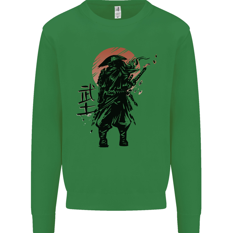 Samurai Sun  MMA Warrior Mens Sweatshirt Jumper Irish Green
