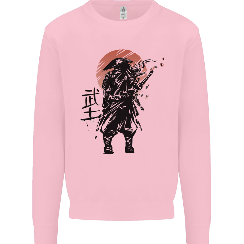 Samurai Sun  MMA Warrior Mens Sweatshirt Jumper Light Pink