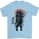 Samurai Sun  MMA Warrior Mens T-Shirt 100% Cotton Light Blue
