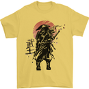 Samurai Sun  MMA Warrior Mens T-Shirt 100% Cotton Yellow