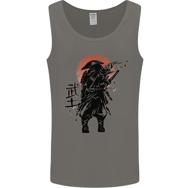 Samurai Sun  MMA Warrior Mens Vest Tank Top Charcoal