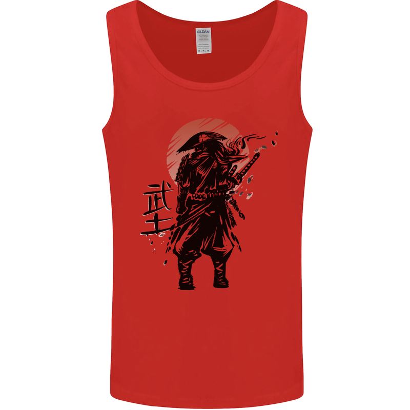 Samurai Sun  MMA Warrior Mens Vest Tank Top Red