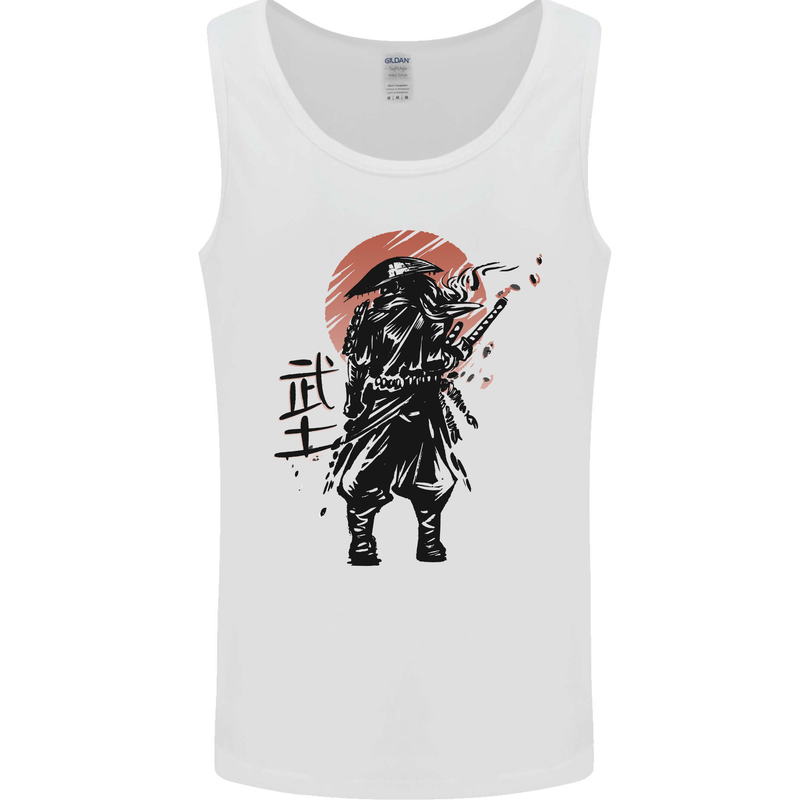 Samurai Sun  MMA Warrior Mens Vest Tank Top White