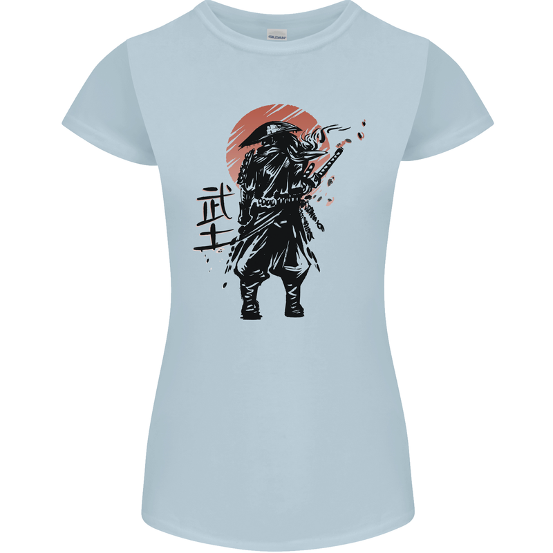 Samurai Sun  MMA Warrior Womens Petite Cut T-Shirt Light Blue